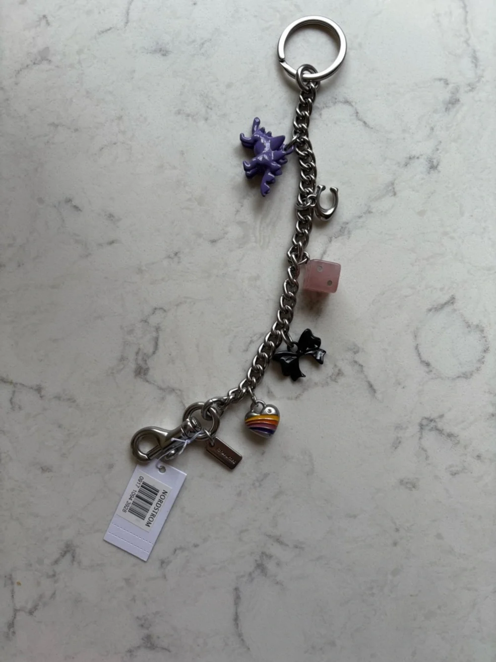 Coach Charm Keyring with Colorful Charms Bag Charm Chain